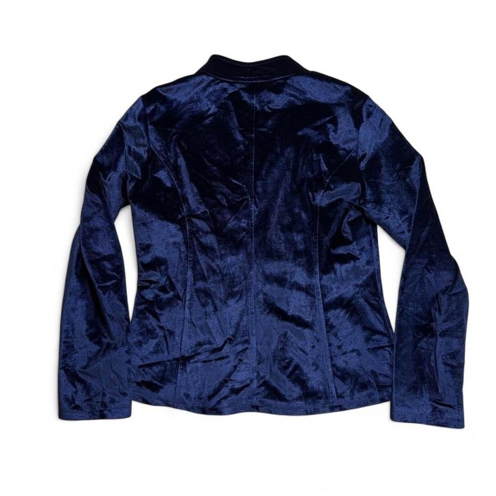 Blue Whimsygoth Velvet Blazer Jacket Double Breasted Gold Button Coat - Picture 2 of 5
